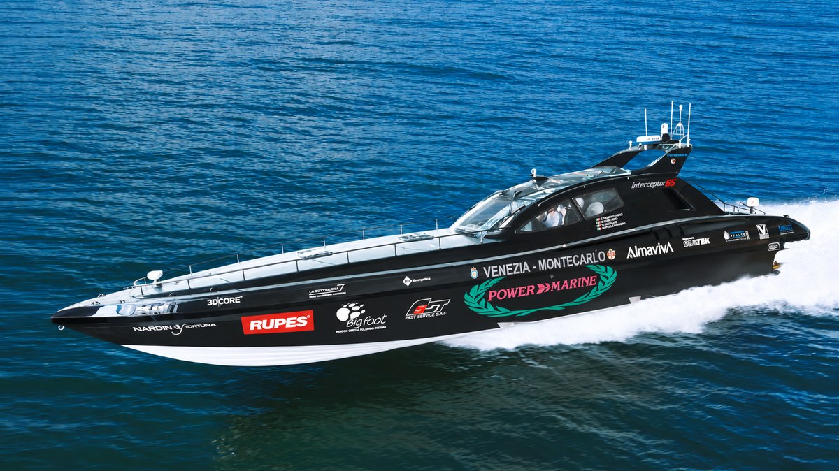 Power Marine Interceptor 65 underway at high speed